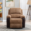 Brown Fabric Recliner Chair Theater Single Recliner Thick Seat And Backrest, Suitable For Living Room, Side Bags Electric Sofa Chair, Electric Remote Control.The Angle Can Adjust Freely Brown Fabric