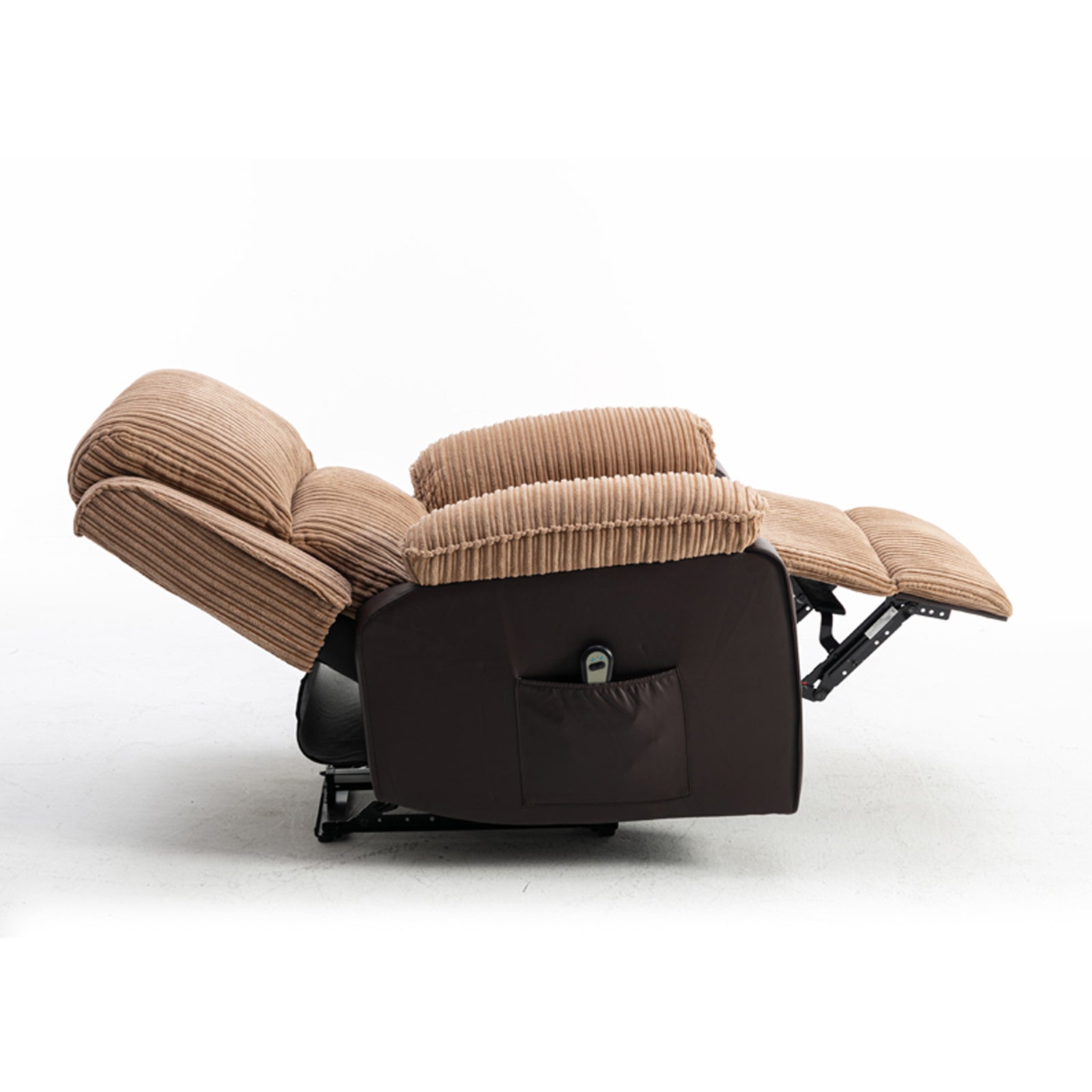 Brown Fabric Recliner Chair Theater Single Recliner Thick Seat And Backrest, Suitable For Living Room, Side Bags Electric Sofa Chair, Electric Remote Control.The Angle Can Adjust Freely Brown Fabric