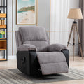 Grey Fabric Recliner Chair Theater Single Recliner Thick Seat And Backrest, Suitable For Living Room, Side Bags Electric Sofa Chair, Electric Remote Control.The Angle Can Adjust Freely Grey Fabric