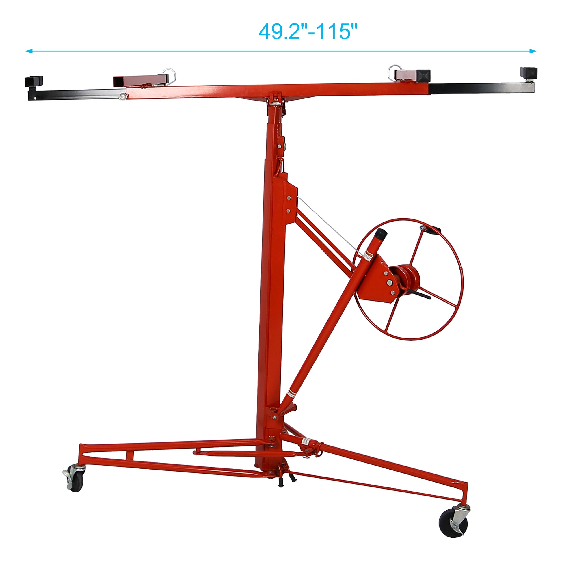 Drywall Lift Panel 11' Lift Drywall Panel Hoist Jack Lifter,Red Red Iron