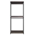 Monica Farmhouse Industrial Wood Walk In Closet With One Shelf In Rustic Gray Gray Solid Wood
