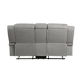 Attractive Gray Color Microfiber Upholstered 1Pc Double Reclining Loveseat With Center Console Transitional Living Room Gray Primary Living Space Transitional Microfiber