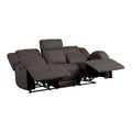 Chocolate Color Microfiber Upholstered 1Pc Double Reclining Sofa Transitional Living Room Furniture Chocolate Primary Living Space Microfiber