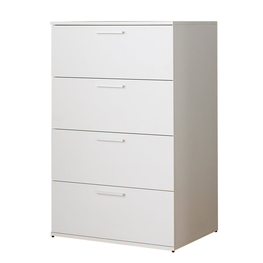 Oliver Farmhouse Four Drawer Jumbo Chest In White White Solid Wood