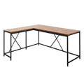 Olympus Wood And Metal Corner Desk In Acacia And Black Natural Solid Wood