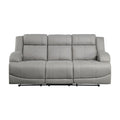 Attractive Gray Color Microfiber Upholstered 1Pc Double Reclining Sofa Transitional Living Room Furniture Gray Primary Living Space Transitional Microfiber