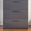 Bliss Glossy Four Drawer Jumbo Chest In Dark Gray Dark Gray Solid Wood