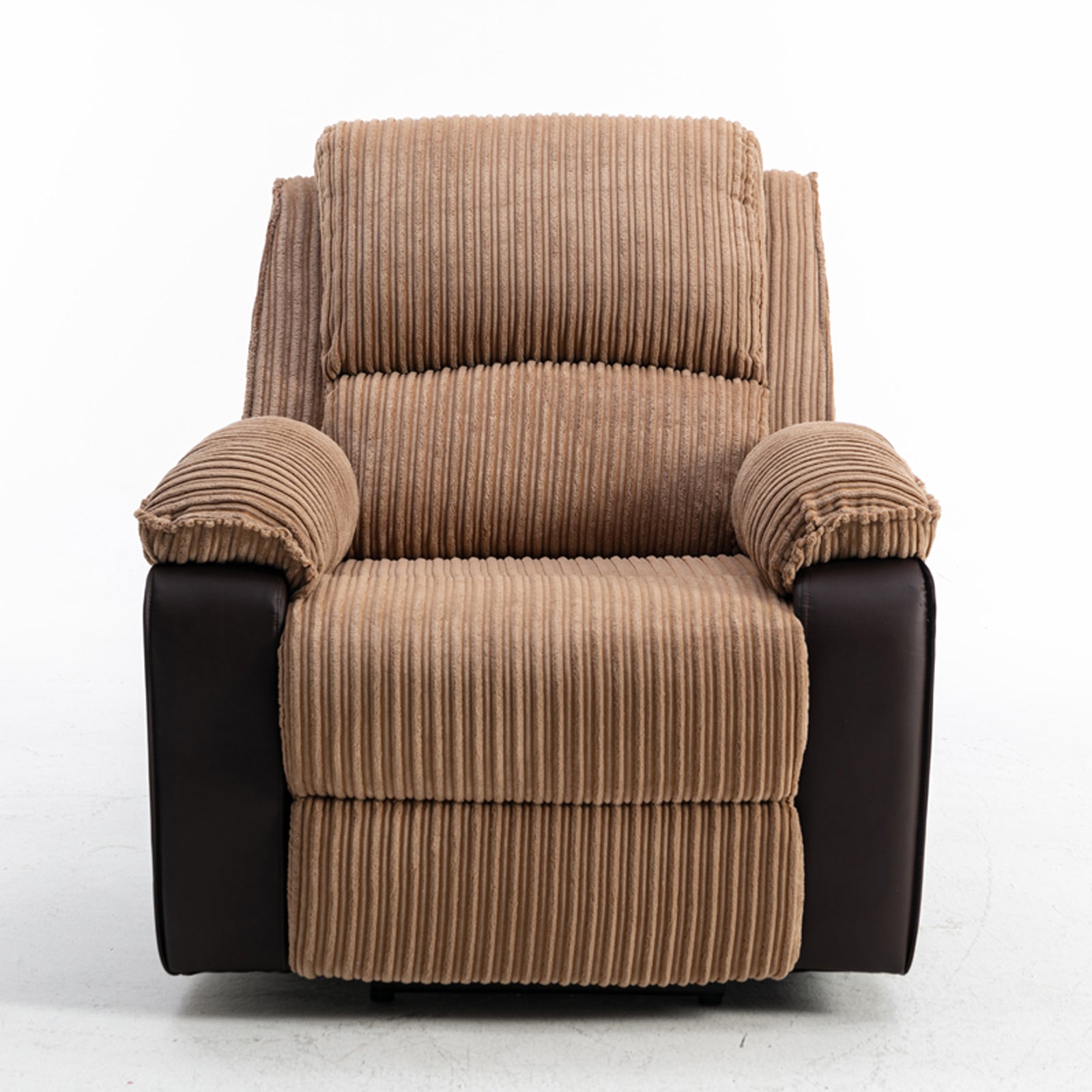 Brown Fabric Recliner Chair Theater Single Recliner Thick Seat And Backrest, Suitable For Living Room, Side Bags Electric Sofa Chair, Electric Remote Control.The Angle Can Adjust Freely Brown Fabric