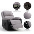 Grey Fabric Recliner Chair Theater Single Recliner Thick Seat And Backrest, Suitable For Living Room, Side Bags Electric Sofa Chair, Electric Remote Control.The Angle Can Adjust Freely Grey Fabric