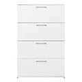 Bliss Glossy Four Drawer Jumbo Chest In White White Solid Wood