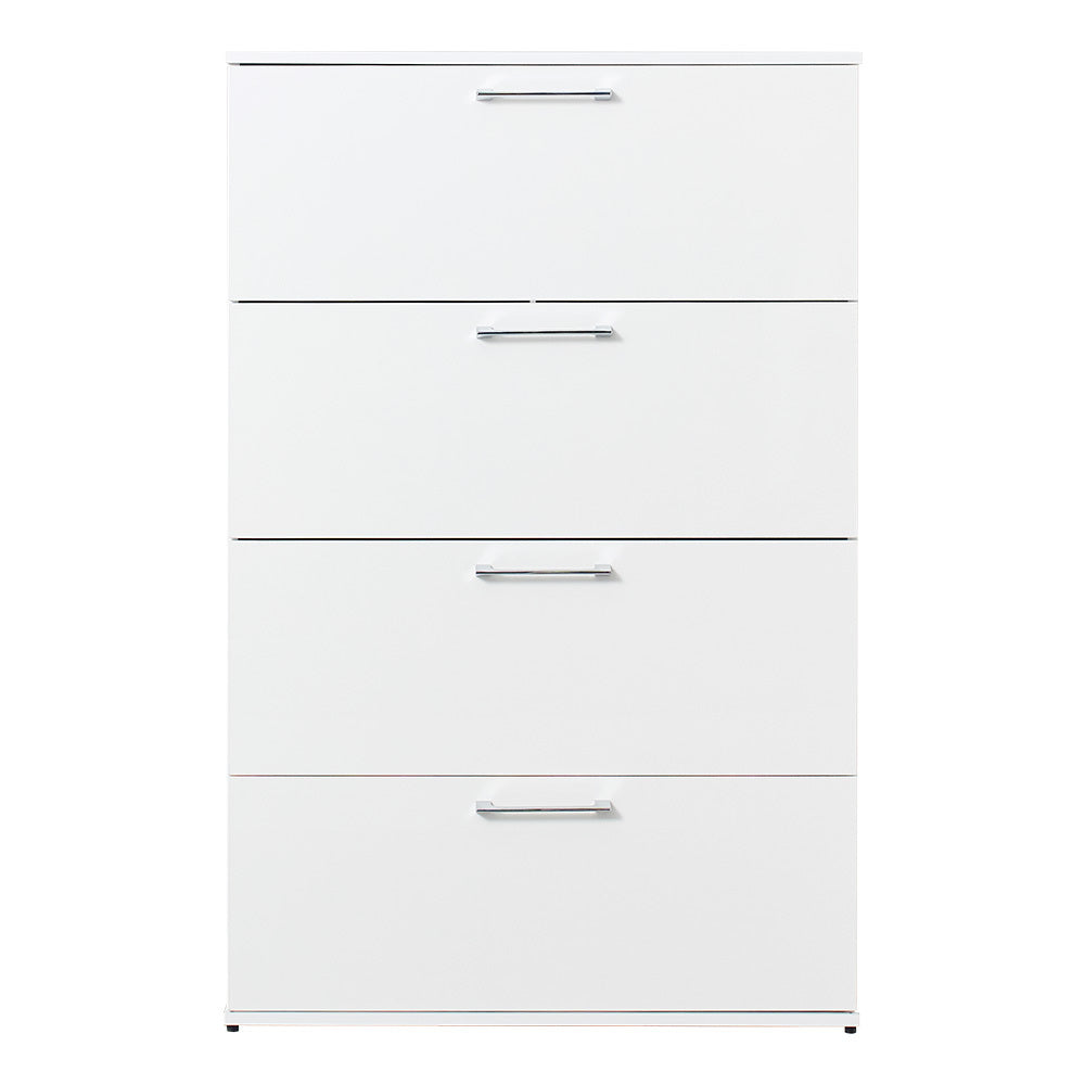 Bliss Glossy Four Drawer Jumbo Chest In White White Solid Wood