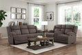 Chocolate Color Microfiber Upholstered 1Pc Double Reclining Sofa Transitional Living Room Furniture Chocolate Primary Living Space Microfiber