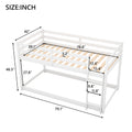 Twin Over Twin Floor Bunk Bed With Ladderwhite Old Sku:Wf281727Aak Wf286602Aak White Pine