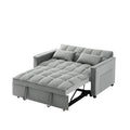 Modern Velvet Convertible Loveseat Sleeper Sofa Couch With Adjustable Backrest, 2 Seater Sofa With Pull Out Bed With 2 Lumbar Pillows For Small Living Room & Apartment Blue Foam Velvet