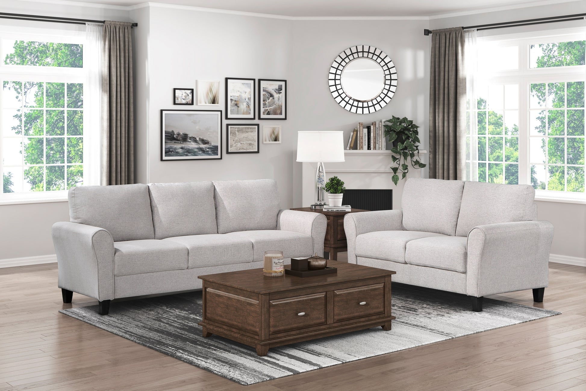 Modern Transitional Sand Hued Textured Fabric Upholstered 1Pc Sofa Attached Cushions Living Room Furniture Desert Sand Primary Living Space Modern,Transitional Fabric