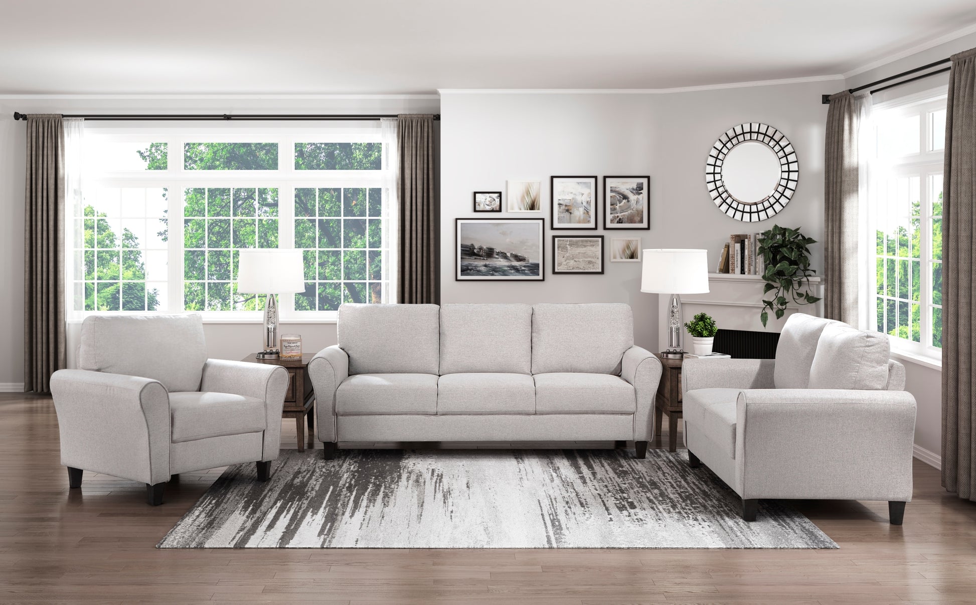 Modern Transitional Sand Hued Textured Fabric Upholstered 1Pc Sofa Attached Cushions Living Room Furniture Desert Sand Primary Living Space Modern,Transitional Fabric