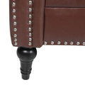 83.66 Inch Width Traditional Square Arm Removable Cushion 3 Seater Sofa Dark Brown Pu Pu