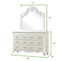 Milan Mirror Framed Dresser Made With Wood In White White Drawer 5 Drawers & Above Bedroom Ball Bearing Glides Contemporary,Modern Solid Wood Mdf Wood