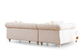 Julia Gold Detailed Tufted Upholstery Sectional Made With Wood In Off White Beige Velvet Wood Primary Living Space Soft Cushion Back Contemporary,Modern L Shaped Rolled Arms Solid Wood Mdf Velvet 6 Seat