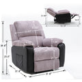 Grey Fabric Recliner Chair Theater Single Recliner Thick Seat And Backrest, Suitable For Living Room, Side Bags Electric Sofa Chair, Electric Remote Control.The Angle Can Adjust Freely Grey Fabric