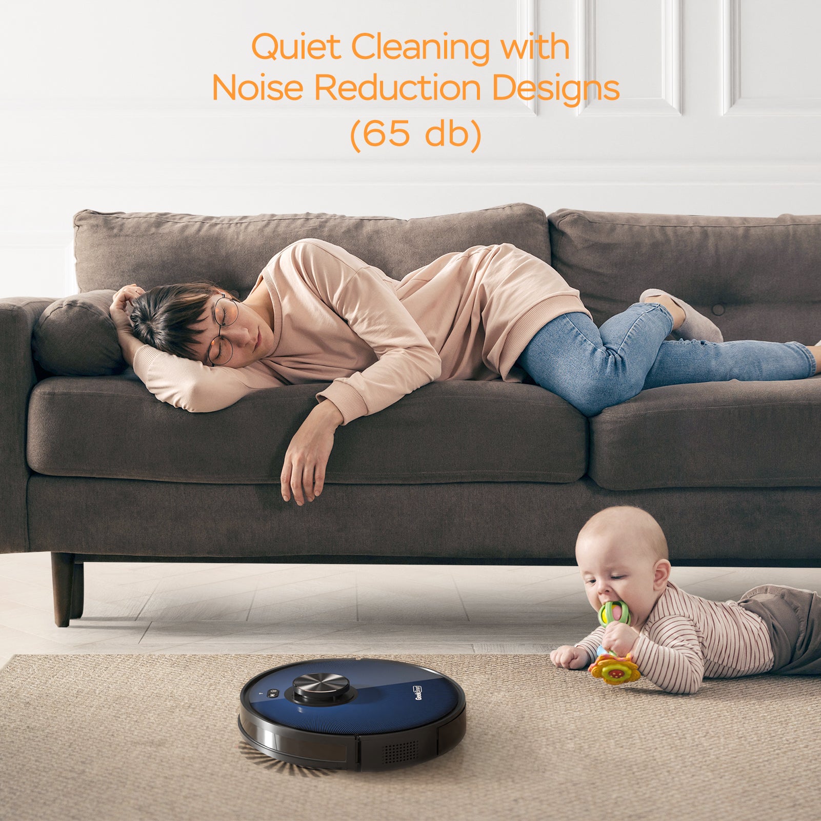 Geek Smart L7 Robot Vacuum Cleaner And Mop, Lds Navigation, Wi Fi Connected App, Selective Room Cleaning,Max 2700 Pa Suction, Ideal For Pets And Larger Home Ban On Black Abs Pc