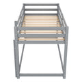 Twin Over Twin Floor Bunk Bed With Laddergray Old Sku:Wf281727Aae Wf286602Aae Box Spring Not Required Twin Gray Wood Bedroom Bunk Pine