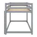 Twin Over Twin Floor Bunk Bed With Laddergray Old Sku:Wf281727Aae Wf286602Aae Box Spring Not Required Twin Gray Wood Bedroom Bunk Pine