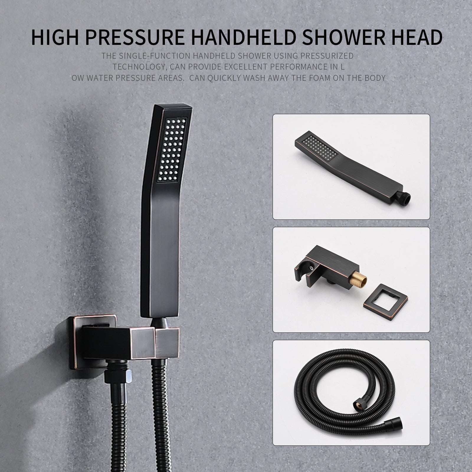 Shower System Shower Faucet Combo Set Wall Mounted With 10" Rainfall Shower Head And Handheld Shower Faucet Oil Rubbed Bronze Brass