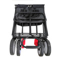 Folding Wagon Garden Shopping Beach Cart Black Black Metal