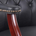 Leather Reception Guest Chairs W Padded Seat And Arms Ergonomic Mid Back Office Executive Side Chair For Meeting Waiting Room Conference Office Guest Chairs,Black Black Foam Leather