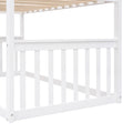 Twin Over Twin House Bunk Bed With Ladder, Wood Bed White White Solid Wood