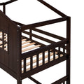 Twin Over Twin House Bunk Bed With Ladder, Wood Bed Espresso Espresso Solid Wood