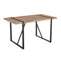 Rustic Industrial Rectangular Wood Dining Table For 4 6 Person, With 1.5