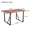 Rustic Industrial Rectangular Wood Dining Table For 4 6 Person, With 1.5