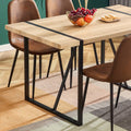 Rustic Industrial Rectangular Wood Dining Table For 4 6 Person, With 1.5