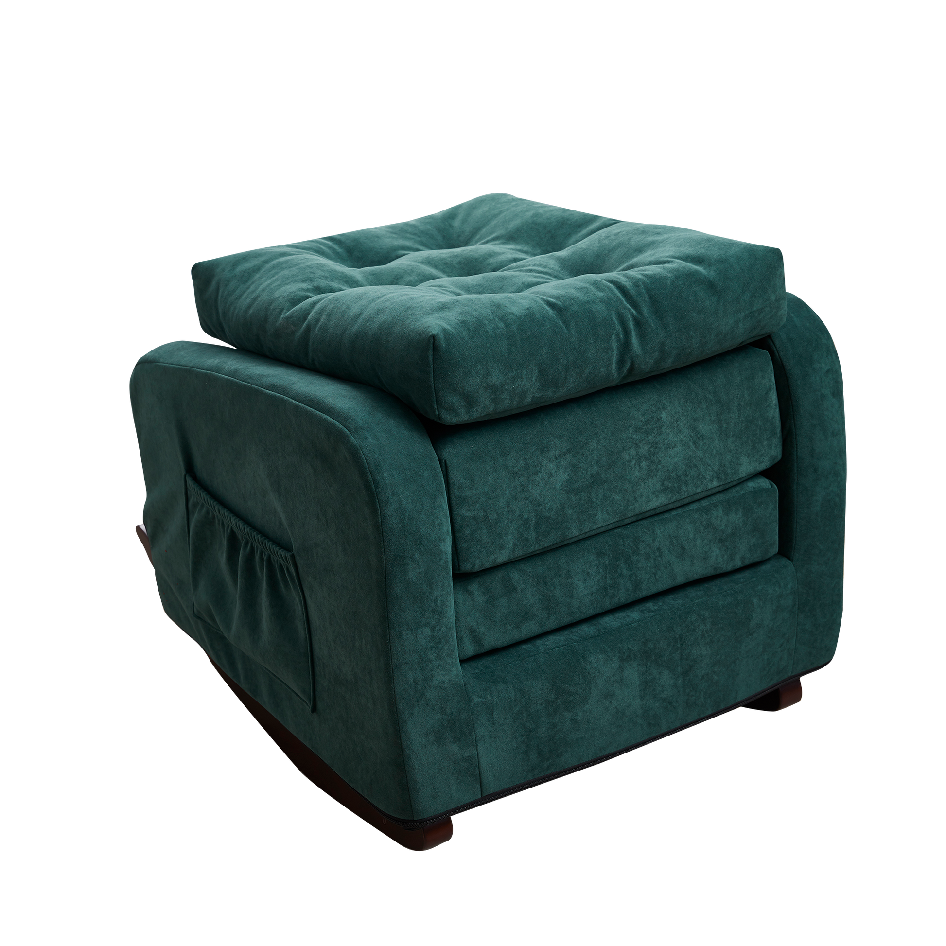 Accent Chair Tv Chair Living Room Chair Lazy Recliner Comfortable Fabric Leisure Sofa,Modern High Back Armchair Antique Green Metal & Wood Metal