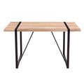 Rustic Industrial Rectangular Wood Dining Table For 4 6 Person, With 1.5