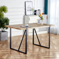 Rustic Industrial Rectangular Wood Dining Table For 4 6 Person, With 1.5