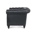 3 Piece Configurable Living Room Set Black Pu