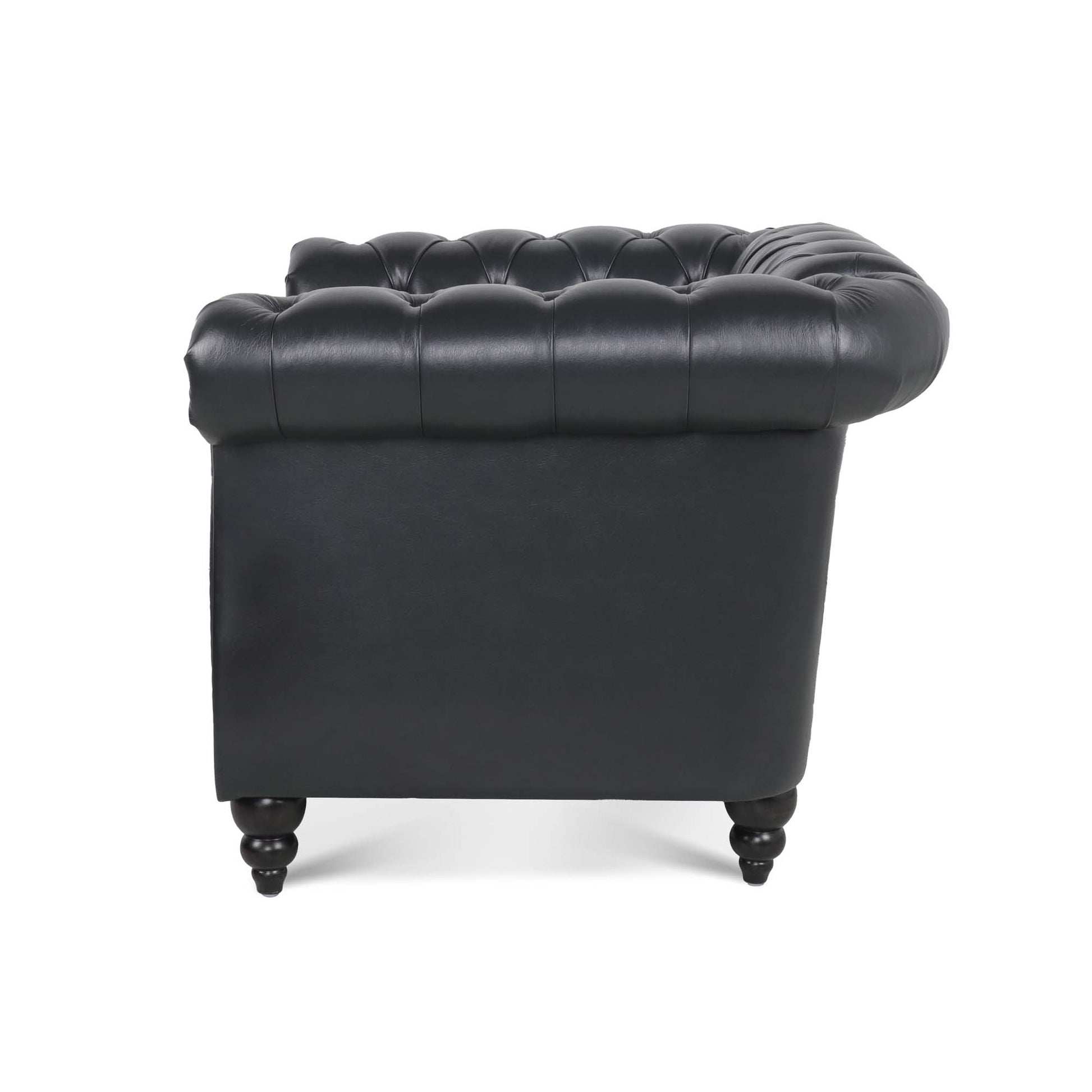 3 Piece Configurable Living Room Set Black Pu