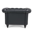 3 Piece Configurable Living Room Set Black Pu