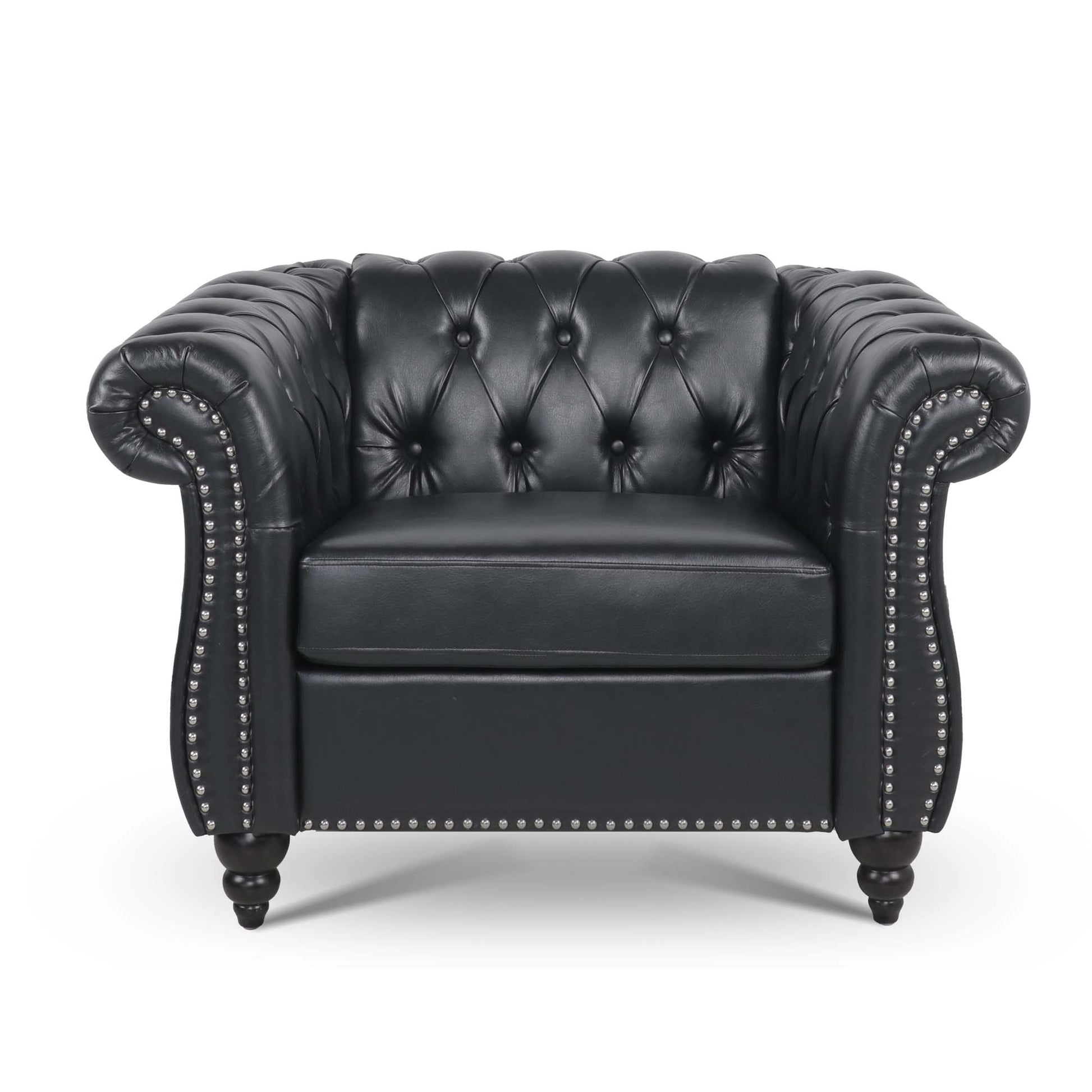 3 Piece Configurable Living Room Set Black Pu
