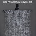 12 Inch Bathroom Rain Shower Combo Set With Hand Shower Matte Black Stainless Steel