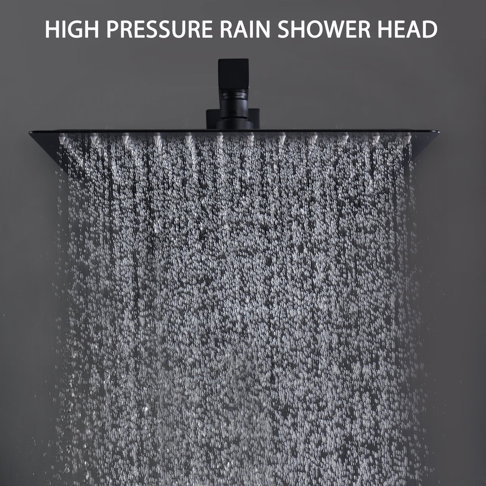 12 Inch Bathroom Rain Shower Combo Set With Hand Shower Matte Black Stainless Steel