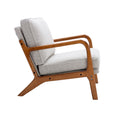 Coolmore Mid Century Modern Accent Chair, Comfy Fabric Living Room Chairs With Solid Wood Frame, Lounge Reading Armchair, Easy Assembly Oyster Grey Oyster Grey Primary Living Space Foam Boucle