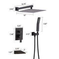 10Inch Wall Mounted Rainfall Shower Head System Shower Faucet Matte Black Stainless Steel