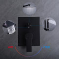 10Inch Wall Mounted Rainfall Shower Head System Shower Faucet Matte Black Stainless Steel