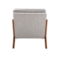 Coolmore Mid Century Modern Accent Chair, Comfy Fabric Living Room Chairs With Solid Wood Frame, Lounge Reading Armchair, Easy Assembly Oyster Grey Oyster Grey Primary Living Space Foam Boucle