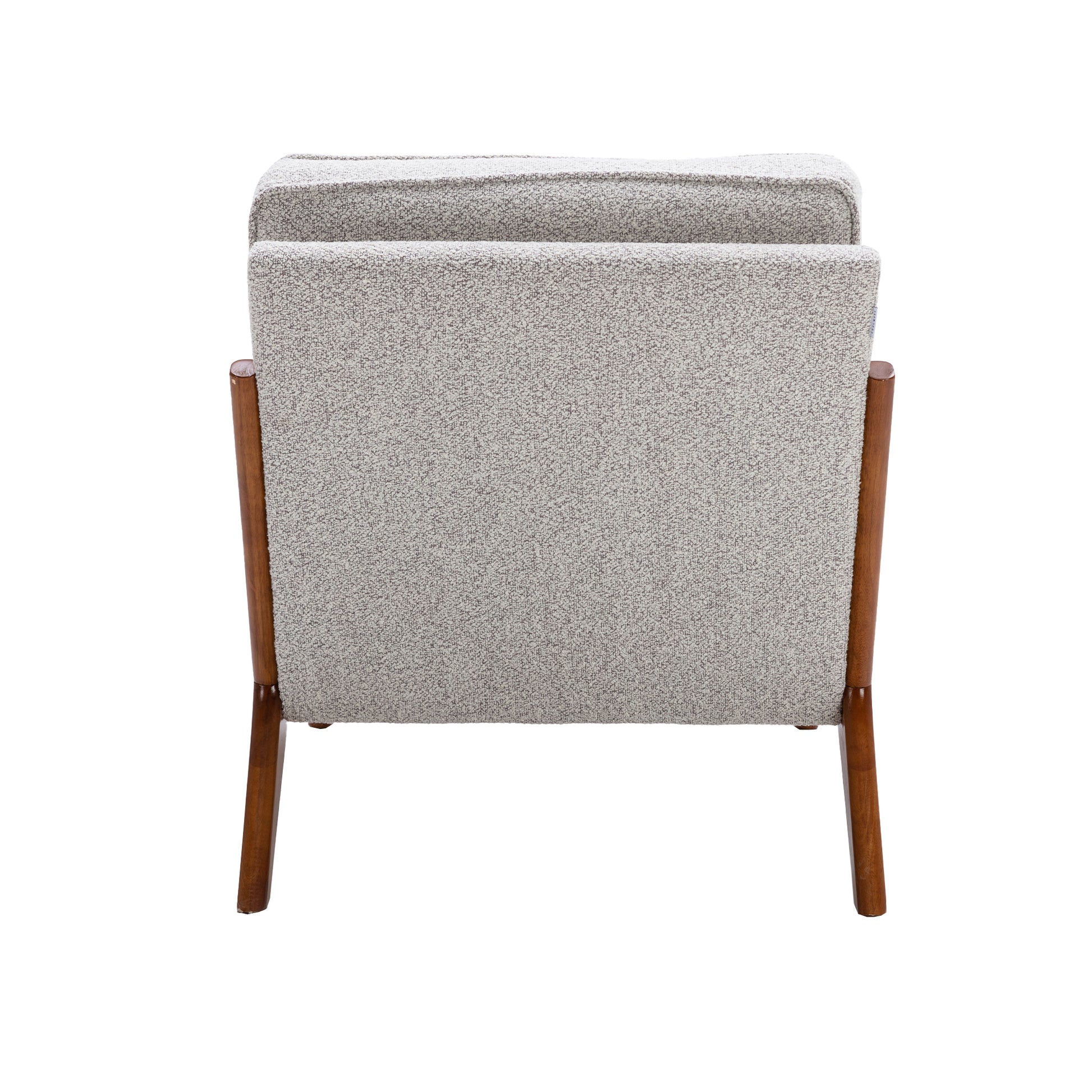 Coolmore Mid Century Modern Accent Chair, Comfy Fabric Living Room Chairs With Solid Wood Frame, Lounge Reading Armchair, Easy Assembly Oyster Grey Oyster Grey Primary Living Space Foam Boucle