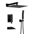 12Inch Shower System With Handheld Shower Head Matte Black Stainless Steel